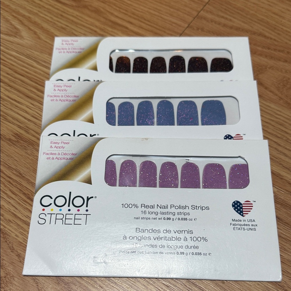 Color Street Nail Strips - Purple and Black Sparkle